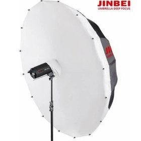 Resim Jinbei Deep Focus 105Cm Siyah & Gümüş (Dış Diffuser Bezli) Şemsiye 