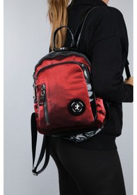 Resim Luvishoes Straw Bordo Simli Kadın Sırt Çantası Bordo - Bordo 