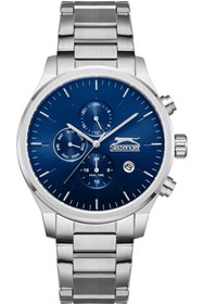 Resim Slazenger Sl.09.2400.2.02 Tüm Fonksiyonları Aktif 10 Atm Suya Dayanıklı Çelik Kordonlu Metalik Renk 