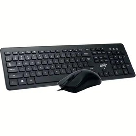 Resim IZOLY KM9400 Q-F KLAVYE MOUSE KABLOLU SIYAH 