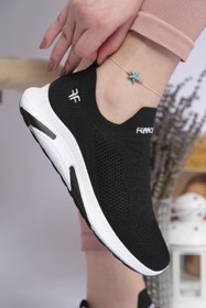 Resim Oksit Siyah - Fleur Slip On Nefes Alabilen Kadın Sneaker 
