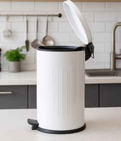 Resim Begin Power Vintage 16 Lt Yavaş Kapanır Kapaklı Ofis Mutfak Banyo Balkon Çöp Kovası Beyaz 