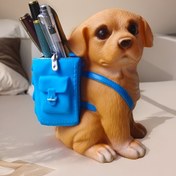 Resim Sevimli Yavru Köpek Şeklinde Kalemlik & Masa Düzenleyici - Kalemler, Kurşun Fırçalar için Çok Fonksiyonlu Depolama - Hafif Dayanıklı Reçine Ofis & Okul Malzemeleri - Çalışma Alanı Aksesuarları için Sevimli Karikatür Köpek Dekoru, Masada Kullanım İçin Kalemlik, Yavru Köpek Tasarımı, Sağlam Taban Desteği, Boyalı Yüzey 