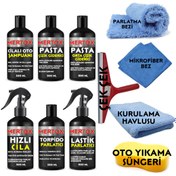 Resim MERTOX OTO ARAÇ ARABA PASTA CİLA TEMİZLİK SETİ 6X500ML-İNCE VE ORTA PASTA+CİLA+LASTİK+TORPİDO 