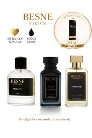 Resim besneparfum Besne Parfüm Narkotik, Black Sapphire & Milano 3’lü Premium Erkek Seti (Extrait De Parfum) 