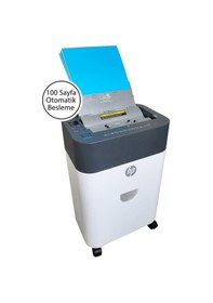 Resim Hp Oneshred Auto 100cc Otomatik Beslemeli Evrak İmha Makinesi-p4-çapraz Kesim-4,3x12mm-17lt 