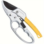 Resim 1 adet Ağır Hizmet Tipi Cırcır Budama Makası, Ergonomik Sarı Tutma Sapı - Güçlü, Keskin Bahçe Makası Güller, Ağaçlar ve Canlı Bitkiler için, Artritli Zayıf Eller için İdeal, Bahçe Budama Makası 