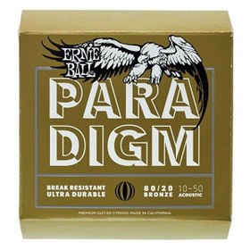 Resim Ernie Ball P02090 Paradigm Ekstra Light 80/20 Bronz 10-50 Akustik Gitar Tel Seti 