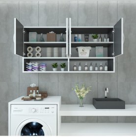 Resim Kenzlife hazır mutfak vesper gri 060*120*22 mutfak banyo dolabı kapaklı raflı 