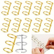 Resim 10 adet Altın Metal 3 Halkalı Bağlantı Klipsi, 20mm İç Çap - DIY Günlükler, Defterler ve Fotoğraf Albümleri için Dayanıklı Demir Gevşek Yaprak Halkaları, Kağıt Klipsleri 