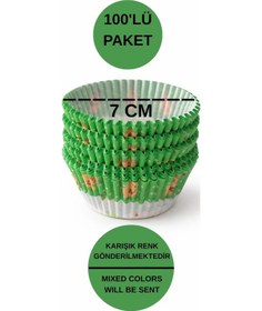 Resim 100 Adet Kağıt Kek Kapsülü Muffin Cupcake Kek Kapsülü 100'lü Kağıt Kek Kalıbı Çok Renkli 