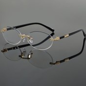 Resim Erkekler ve Kadınlar İçin Şık Çerçevesiz Oval Moda Gözlükleri - Günlük Kullanım, Partiler ve Günlük Aktiviteler İçin Mükemmel 