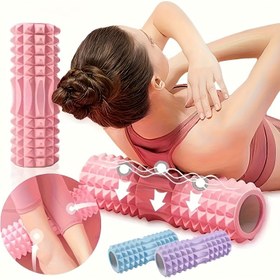 Resim Kas Gevşetme ve Esneklik için Pembe Köpük Sırt Masaj Silindiri – Derin Doku Masajı için Dokulu Yüzey, Yoga, Pilates ve Fitness Antrenmanları İçin İdeal, Kas Masaj Aleti, Fitness Geri Dönüş Aracı, Dayanıklı Rulo 