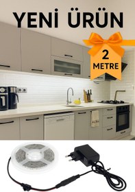 Resim Genel Markalar Mutfak Dolabı Tezgah Üstü 2 Metre Beyaz Şerit Led Işık Aç-kapa Düğmeli 