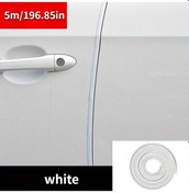 Resim Meridiangoods 5m Beyaz Kapı Kenarı Çizilme Önleyici Şerit Oto Koruma Dekorasyon 
