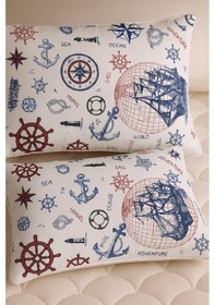Resim Navira Desenli 2 Li Yastık Kılıfı Pamuklu Kumaş Fermuarlı Diğer 