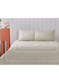 Resim Taç Pike Takımı Jakarlı Anetta Bej Çift Kişilik Bej 