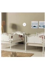 Resim Missidea Avangard Lüks Motifli Metal Ranza & Karyola Seti Beyaz 90x190 Cm 90 x 190 