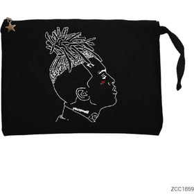 Resim XXX Tentection Outlined Siyah Clutch Astarlı Cüzdan / El Çantası - Siyah 