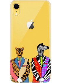 Resim Cekuonline Iphone Xr Kılıf Desenli Colored Tasarım Silikon - Zebra Kaplan Retro 