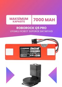Resim Roborock Q5 Pro Uyumlu Batarya (MAKSİMUM KAPASİTE) 7000mah Pil Robot Süpürge Bataryası (Q5PR52-00) 