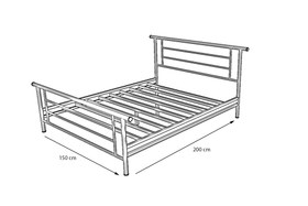 Resim ZAMBAK METAL KARYOLA, ÇİFT KİŞİLİK, SİYAH, 150X200 