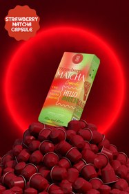 Resim Mim and More Strawberry Matcha Kapsül - Nespresso Uyumlu, Çilek Aromalı Matcha Tozu, 10'lu Paket 
