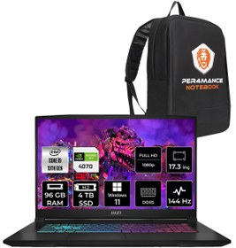 Resim MSI Katana 17 i9 13900H 96GB 4TB SSD RTX4070\u002F8GB 17.3\ FHD 144HZ W11P B13VGK-1242XTR & PER4 ÇANTA 