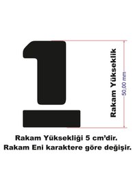 Resim Stencil Rakam Boyama Şablonu X057-sayı Rakam Yüksekliği 5 Cm 