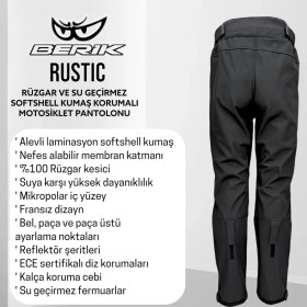 Resim Berik Rustic Soft Shell Korumalı Moturcu Pantolonu 