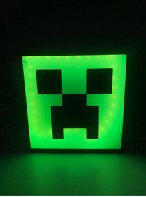 Resim Devotech Minecraft Creeper Led lighbox masa lambası 