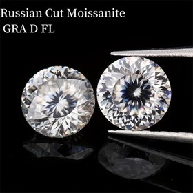 Resim 0.5 karat - 5 karat Rus kesim D renkli FL berraklıkta EX kesimli sentetik Moissanite, kalem testi ile onaylanmış, yuvarlak parlak kesim, yüksek kaliteli takı 