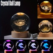 Resim Çok Renkli RGB Işıkla USB Güçlendirilen Masaüstü Süsleme İçin 3D Oymalı Kristal Cam Top Lambası, Kablo Dahil, Pil veya Lazer Yok, Oturma Odası, Yatak Odası, Ev Dekorasyonu, Hediye - 1 adet 