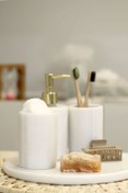 Resim ATG Concept %100 Doğal Mermer Sabunluk & Banyo Seti Takımı 4 Parça 