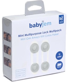 Resim Babyjem Mini Çok Amaçlı Kilit Çoklu Paket 12 Adet / Şeffaf - Standart / Standart 