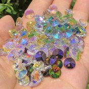 Resim 8mm 50 adet Uydu Matkap Oblate Rondelle Parıltılı Kristal Cam Boncuk Takı Yapımı Yan Delik Boncuklar Diy Küpe Kolye Aksesuarları 