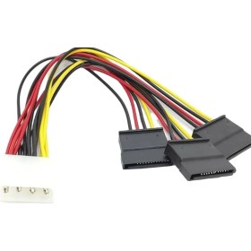 Resim Assess Store 8549 Kasa Içi 3 Port Ide Molex Sata Power HDD 4 Pin Güç Kablosu 4pin Molex Erkek/ 3x 15PIN Sata Dişi 3 Port Sata Dişi 1 Port 4 Pin Ide Power Erkek 