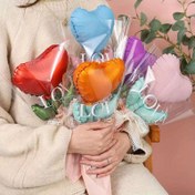 Resim 60 Adet Kalp Şeklinde Balon Buketi, Kırmızı ve Çok Renkli Alüminyum Film Balonlar, Elektrik Gerektirmez, Düğünler, Doğum Günleri, Şükran Günü ve Genel Hediyelik Eşyalar İçin Mükemmel 
