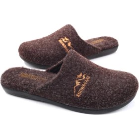 Resim Gezer 15337 Erkek Kışlık Çıkarılabilir Keçe Taban Ev Halı Terliği 