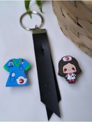 Resim Esey Dizayn Hemşire Anahtarlık Deri - Motosiklet Anahtarlık 