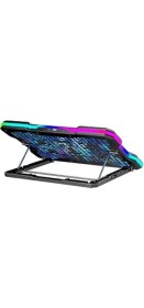 Resim Sx-45 Freezer 9 Rgb Fanlı Notebook Soğutucu Stand 10-19 Inç LCD Ekranlı Siyah 1 USB 1 Type-C 