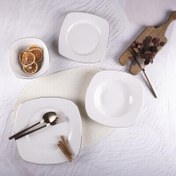 Resim Tulu Kare Platin 24 Parça 6 Kişilik Yemek Takımı 
