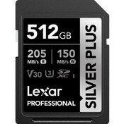 Resim Lexar 512GB 205 mb/s Silver Plus Serisi SD Hafıza Kartı 