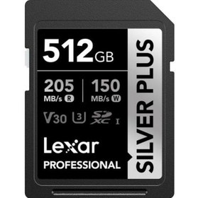 Resim Lexar 512GB 205 mb/s Silver Plus Serisi SD Hafıza Kartı 