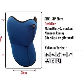 Resim Motosiklet Neopren Termal Maske Ergonomik ve Rahat Tasarım N11.123 
