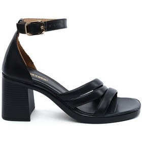 Resim Greyder 59245 Siyah Hakiki Deri Topuklu Kadın Sandalet-967 Siyah 