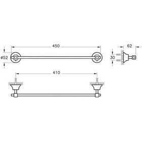 Resim Juno Swarovski Havluluk 450Mm Altın A4424223 Altın 