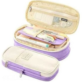 Resim Didadodo Geniş Kapasiteli Çok Amaçlı Kalem Kutusu: Büyük Boy, 3 Bölmeli, Dayanıklı Kumaş, Seyahat İçin İdeal Çok Renkli Kutu Çok Renkli 