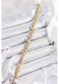 Resim Pirinç Zirkon Taşlı Kalp Model Gold Renk Kadın Bileklik - Tj-bb7562 Çok Renkli 
