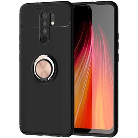 Resim halkhouse Xiaomi Redmi 9 Uyumlu Kılıf Auto Focus Yüzüklü Standlı Ravel Silikon Kapak 